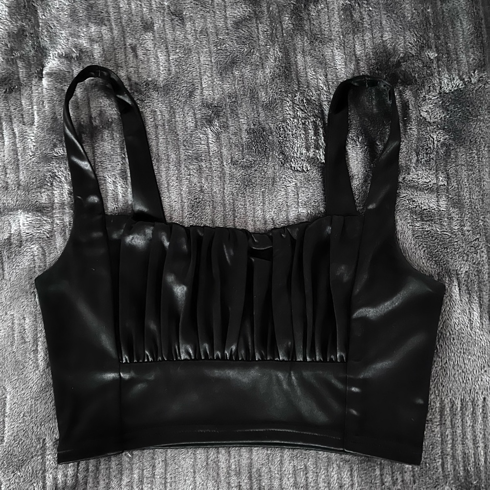 Silk ribbed crop top